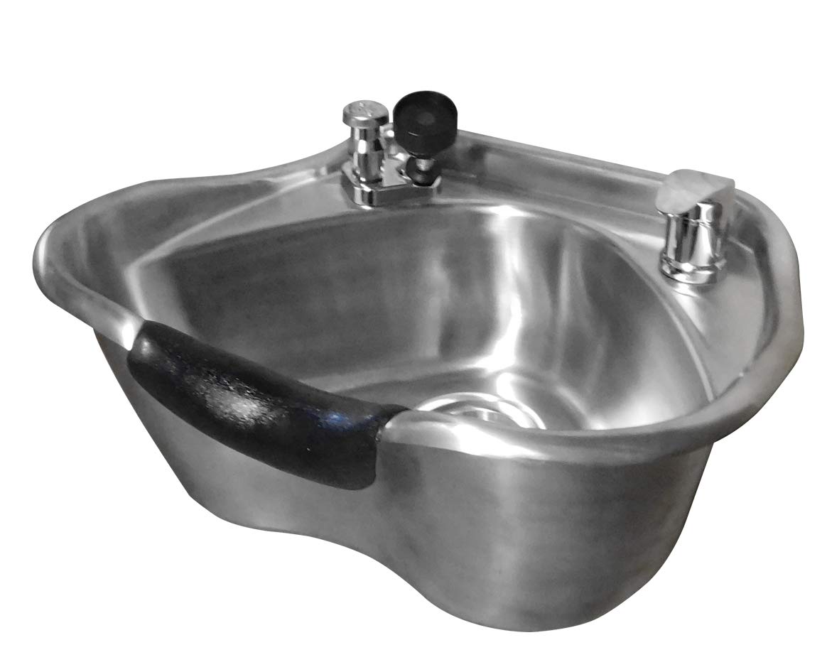 White Smoke Round Stainless Steel Brushed Shampoo Bowl Beauty Salon Sink TLC-1367