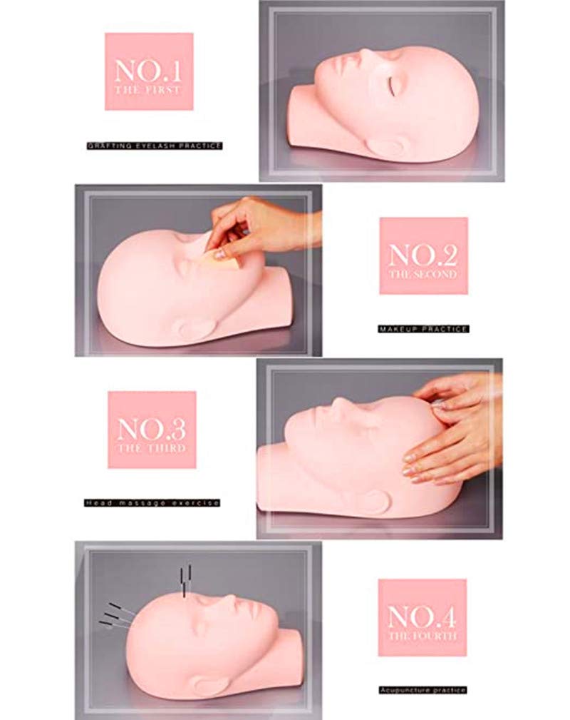 White Smoke Yimart Pro Mannequin Training Head Cosmetology Eyelash Eye Extension Practice Makeup Face Treatment Tools(standar Head)