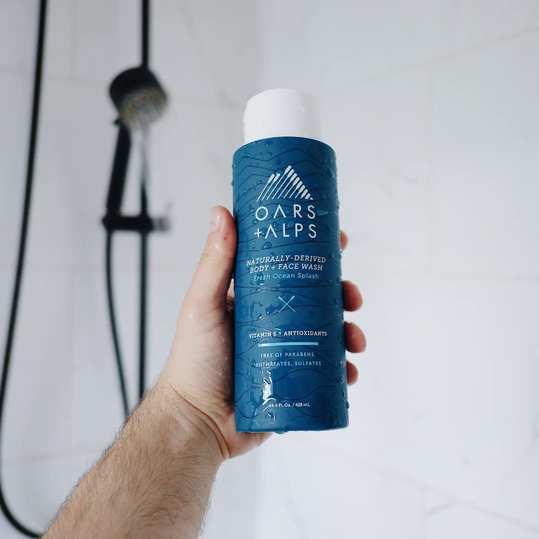 Gray Oars + Alps Men's Shampoo, Conditioner, Body Wash Set, Fresh Ocean Scent