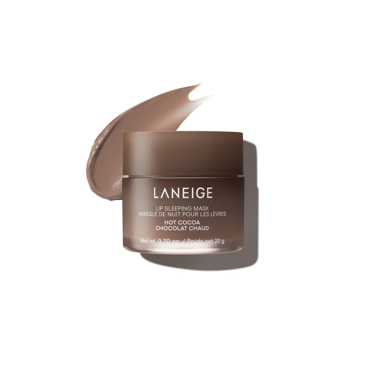 White Smoke LANEIGE Lip Sleeping Mask, Hot Cocoa: Nourishing Overnight Lip Treatment with Vitamin C, Shea & Murumuru Butter for Hydrating Dry, Flaky Lips