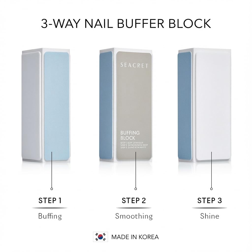 White Smoke SEACRET Nail Care Collection – Dead Sea Mineral Manicure Kit with Nail File, 3-Way Buffer, Cuticle Oil, Body Lotion for DIY Home Manicure & Pedicure, Buffer Nail File, Nail Buffer, Nail Care Kit