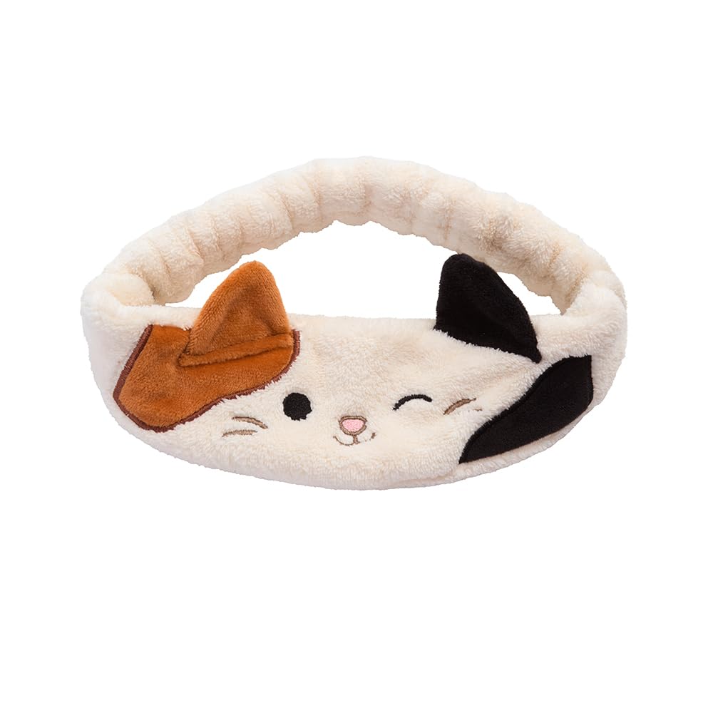 White Smoke TONYMOLY x Squishmallow Cam the Cat Plush Headband for Skincare, Makeup, Soft & Cozy Hair Accessory for Washing Face, + Squishmallow Cam the Cat 2PC