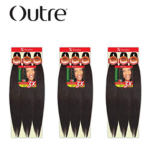 White Smoke MULTI PACK DEALS! Outre Braids X-Pression Kanekaion 3X Pre Stretched Braid 42" (3-PACK, 1B)