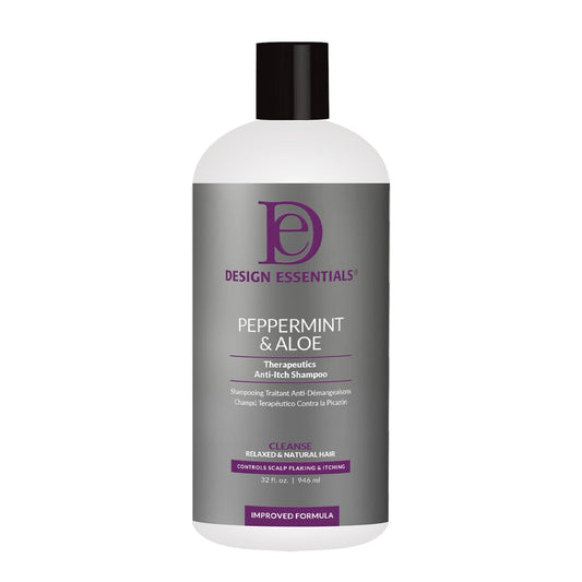 White Smoke Design Essentials Peppermint & Aloe Therapeutics AntiItch Shampoo Control Scalp Flaking & Itching, 32 Fl Oz