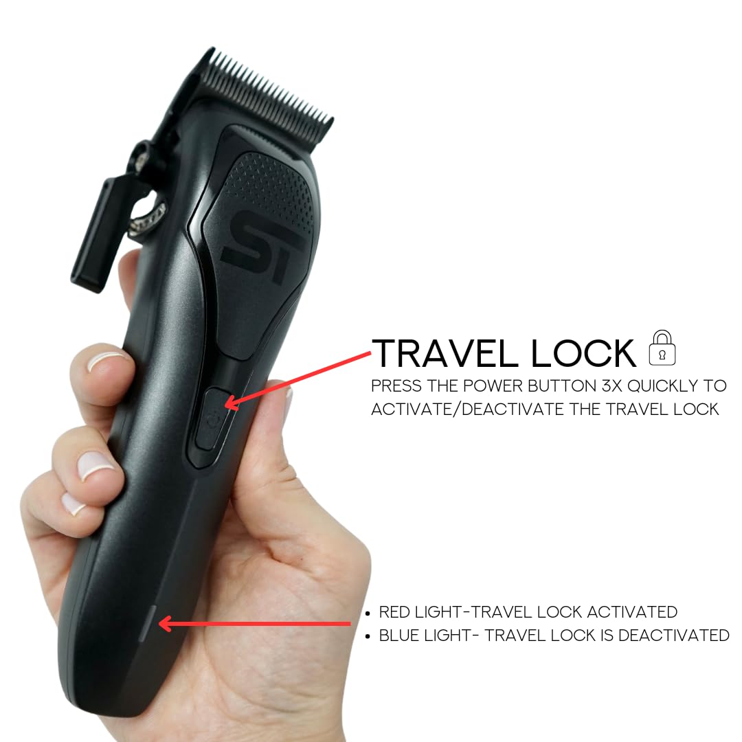 White Smoke Supreme Trimmer Darkstar 72 Clipper with Magnetic Vector Motor | 180 Min Run Time, 9000 RPM Barber Hair Clipper | Low Noise, Professional Clipper DLC Blades | STC72