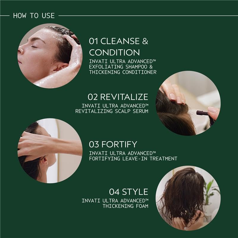 Dark Slate Gray Aveda Invati Ultra Advanced Light 4-Step System | Exfoliating Shampoo, Thickening Conditioner, Revitalizing Scalp Serum, Fortifying Leave-In Treatment | Reduces Hair Loss by 77%*