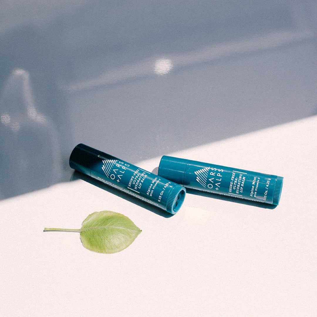 Misty Rose Oars + Alps Clear Lip Balm, Ultra Hydrating, Alpine Mint, 3pk, 0.45oz
