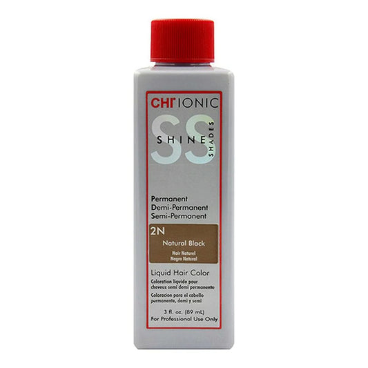 Dark Gray CHI Ionic Shine Shades Liquid Hair Color for Unisex, 2N Natural Black, 3 Ounce