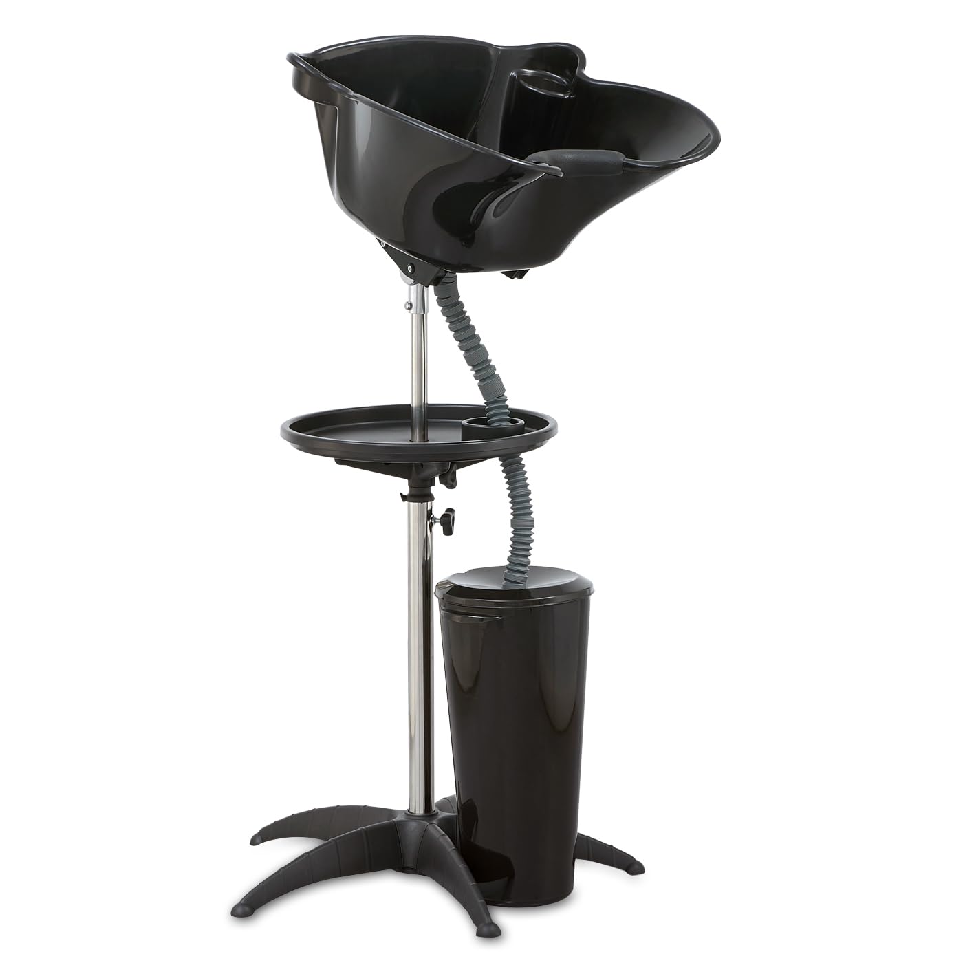 White Smoke Portable Shampoo Bowl (Pack of 1) | Adjustable Basin Height,One-Bucket Design with Drain Hoses | Home & Barber Use | Black