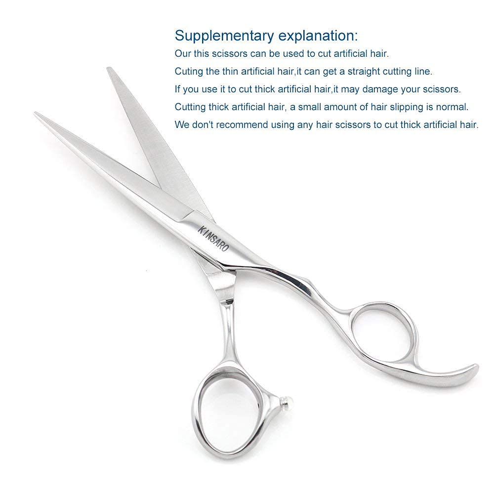 White Smoke KINSARO 6 Inch Hair Cutting Scissors & 6 Inch Hair Thinning Scissors, V Shape Teeth, Stainless Steel, Silver, Ambidextrous, Thinning, Compact