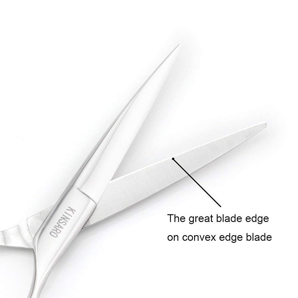 White Smoke KINSARO 6 Inch Hair Cutting Scissors & 6 Inch Hair Thinning Scissors, V Shape Teeth, Stainless Steel, Silver, Ambidextrous, Thinning, Compact
