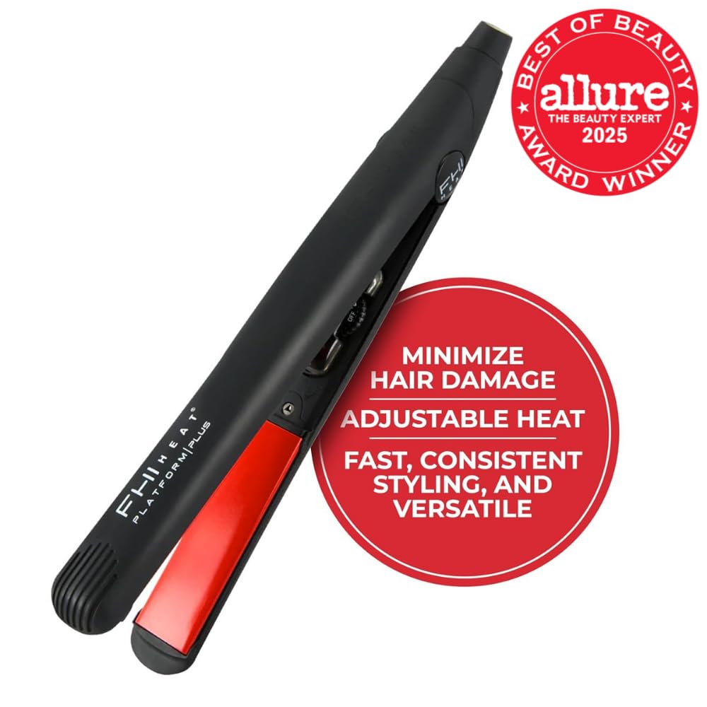 White Smoke FHI Heat Platform Plus Curve Pro 1" Hair Styler, Straightener, Flat Iron
