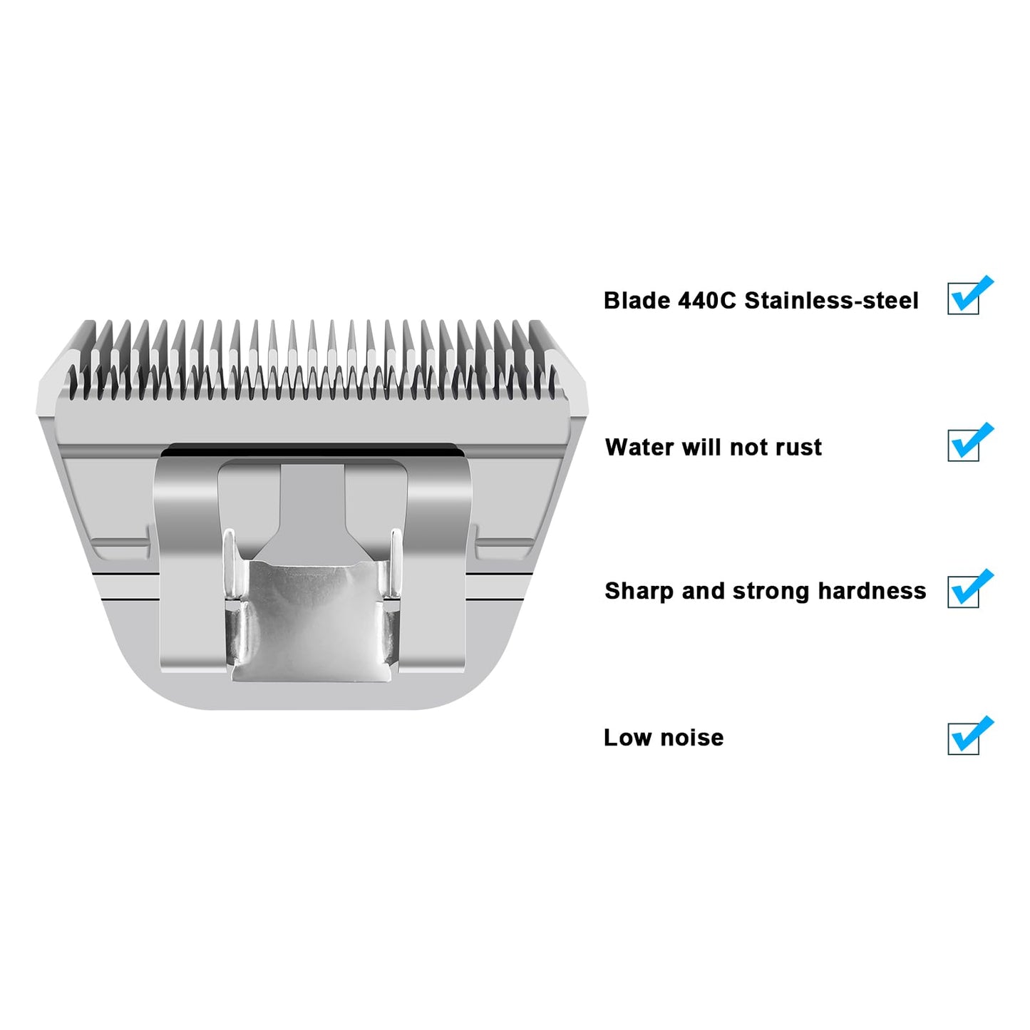 White Smoke Newbulu 4FW Dog Grooming Wide Blade,Detachable Pet Dog Grooming Blades,Compatible with Andis,Oster A5,Wahl km10 Clippers.Cutting Length 3/8 in(9.5mm)