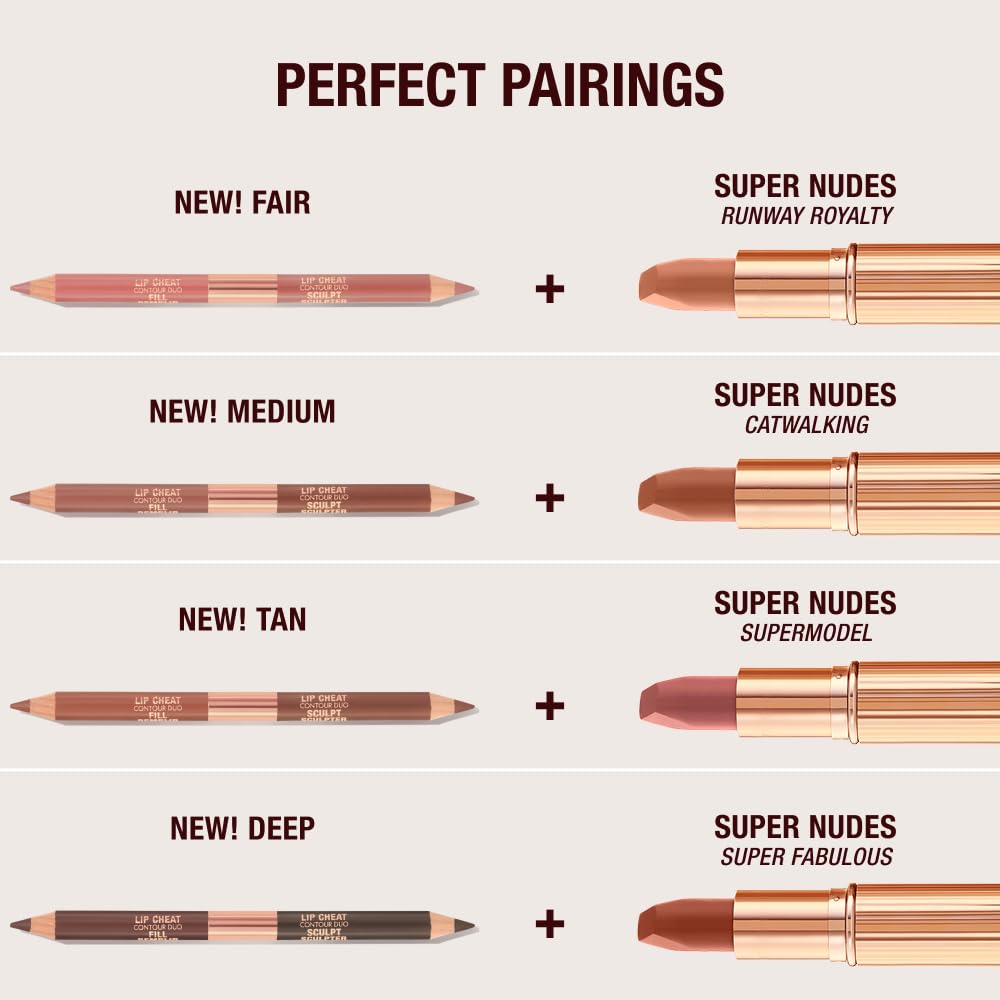 Lavender Charlotte Tilbury Lip Cheat Contour Duo - Dual-Sided Lip Liner Pencil