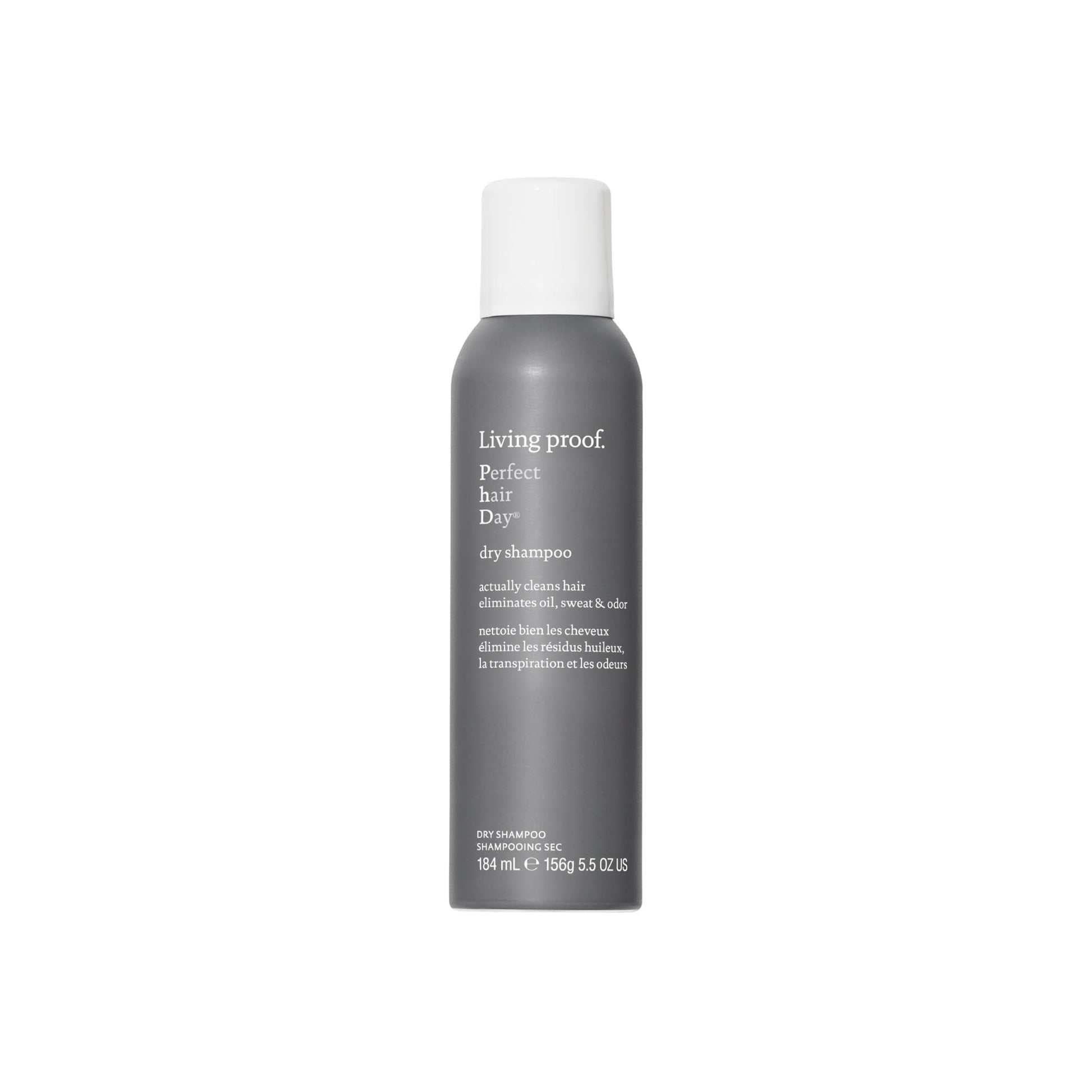 Dim Gray Living proof Perfect Hair Day Dry Shampoo – Absorbs Oil, Sweat, Odor, Cleans Hair, Fresh Scent, Detoxifies Scalp for Women and Men, 5.5 oz