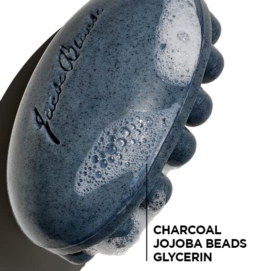 White Smoke Jack Black Charcoal Body Bar Massaging Soap, Mens Bar Soap, 4.75 oz