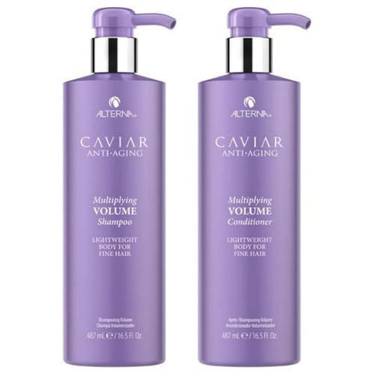 White Smoke Alterna Haircare CAVIAR Anti-Aging Multiplying Volume Shampoo and Conditioner 16.5 oz | For Fine, Thin Hair | Create Instant Volume and Thickness | Sulfate Free