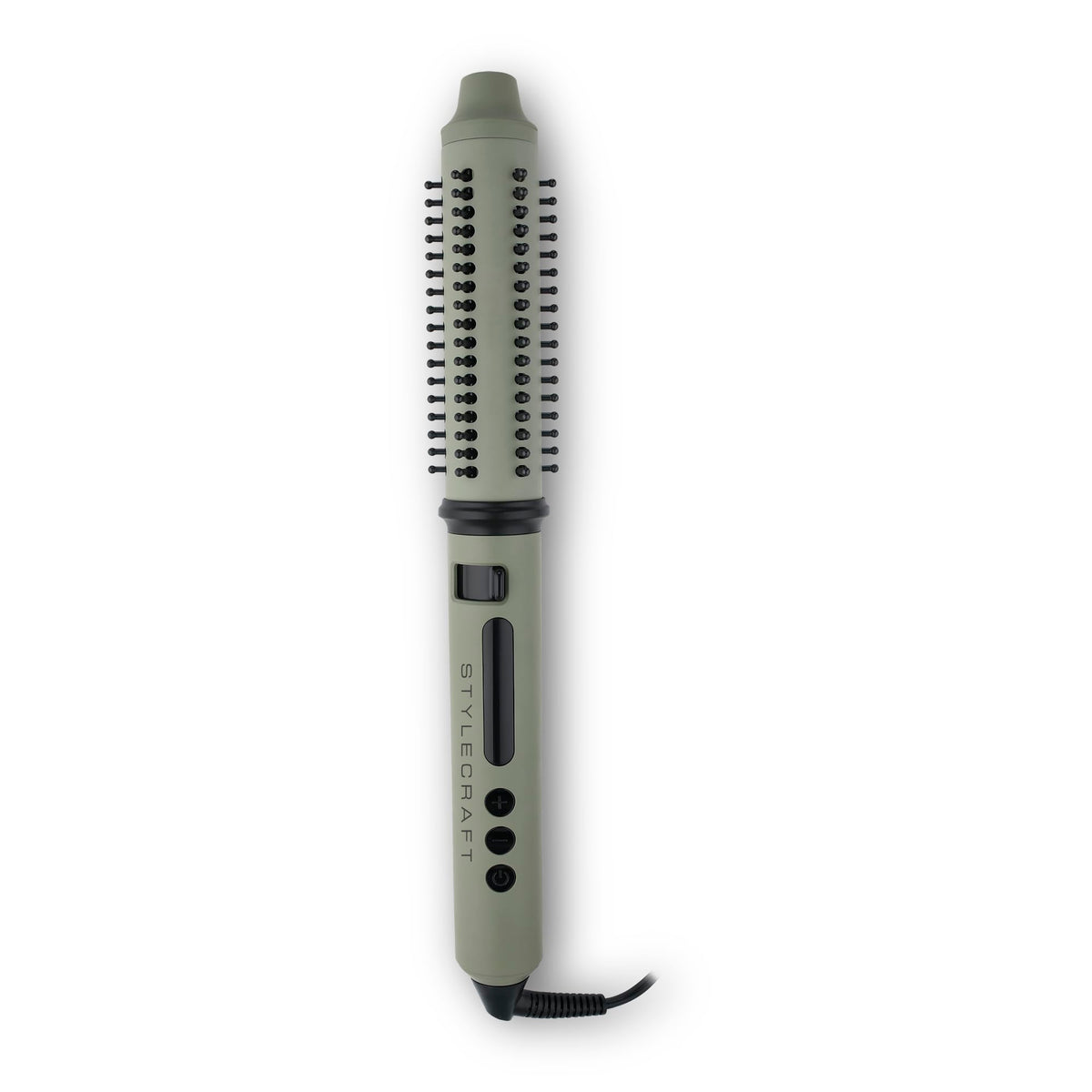 White Smoke StyleCraft Sage Ceramic Styling Tools – 2-in-1 Retractable Bristle Brush & Triple Barrel Deep Waver with Tourmaline Technology