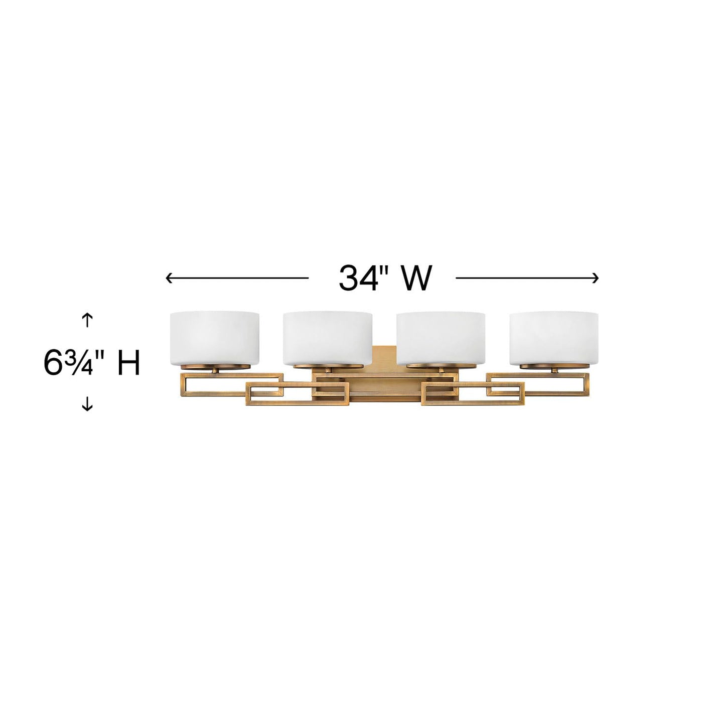 White Smoke Hinkley Lanza Contemporary Modern Four Light 240W G9 Bathroom Vanity Fixture, Brushed Bronze