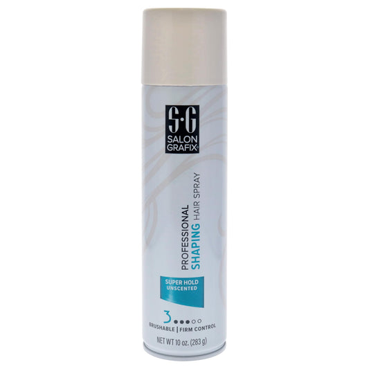 Gray Salon Grafix Shaping Hair Spray Super Hold - Flexible and Brushable - Hairspray for Women and Men - Professional Quality Results - Unscented - 10 oz