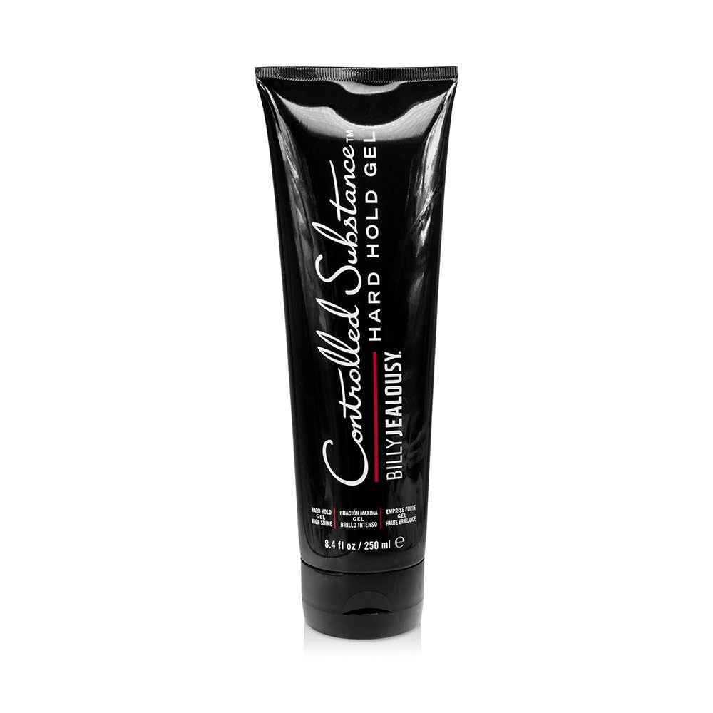 White Smoke Billy Jealousy Controlled Substance Hard Hold Mens Styling Gel, Professional Hair Cream with Sunflower and Sage Extracts, Water-Based & Alcohol Free, 8 Fl Oz