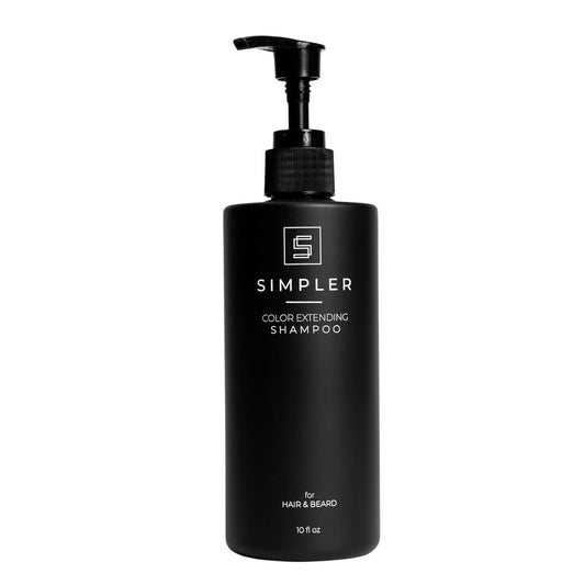 Black SIMPLER HAIR COLOR Shampoo For Men (Bergamot & Cedar Scented) - Dye & Sulfate Free Shampoo for Longer-Lasting Color - Shampoos for Dyed Hair & Beard - Color Safe Shampoos w/Nourishing Ingredients