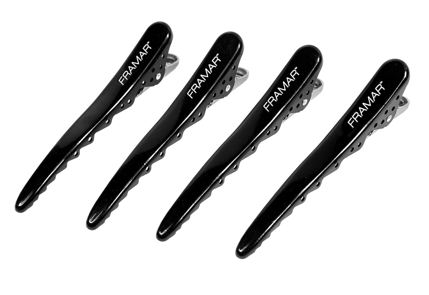 White Smoke Framar Black Hair Clips Metal - Professional Hair Clip For Styling, Hair Clips For Women Styling, Metal Clips For Hair, Extra Strong With No Slip - 4 Pack
