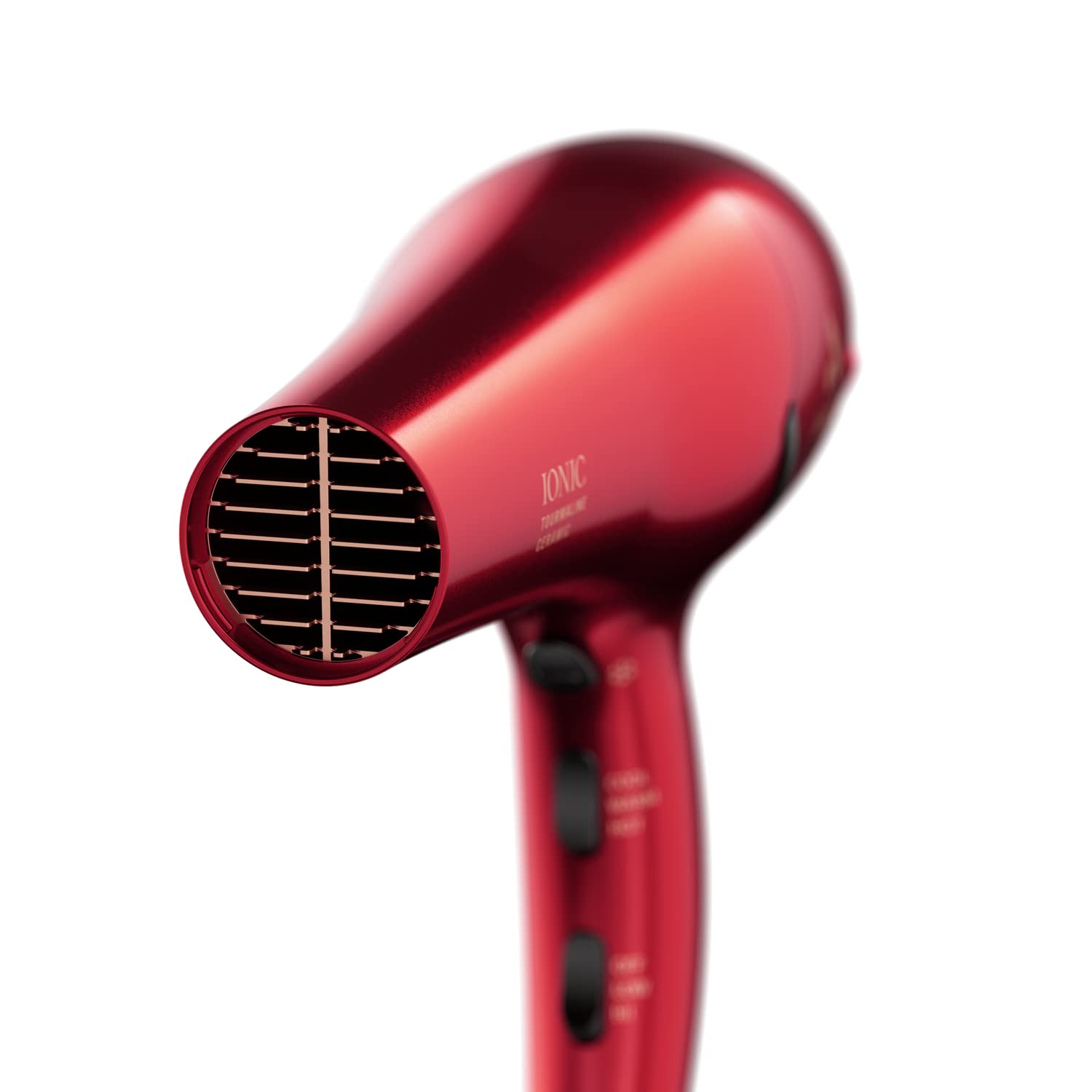White Smoke Andis 30290 1875-Watt Tourmaline Ceramic Ionic Pro Dry Professional Hair Dryer, 3 Heat Settings & 2 Speed Settings, 2 Dryer Attachments, Lightweight, Fast Dry & Low Noise, Soft Grip, Red