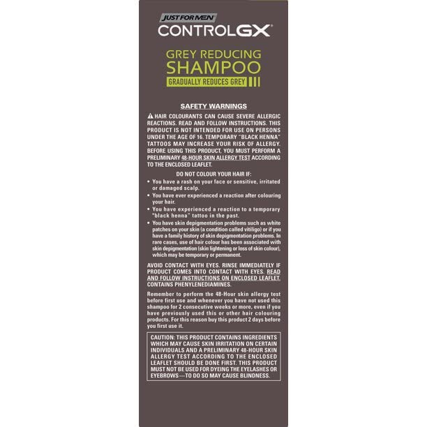 Dark Slate Gray Just For Men Control Gx 4 Ounce Shampoo 2-N-1 Grey Reduce Boxd 118ml Pack of