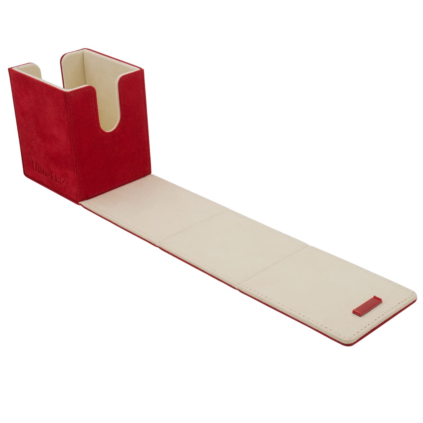 White Smoke Ultra Pro - Vivid Alcove Flip Deck Box (Red) - Protect and Store up to 100 Double Sleeves Standard Size Cards, Perfect for Sports Cards, Gaming Cards & Collectible Trading Cards