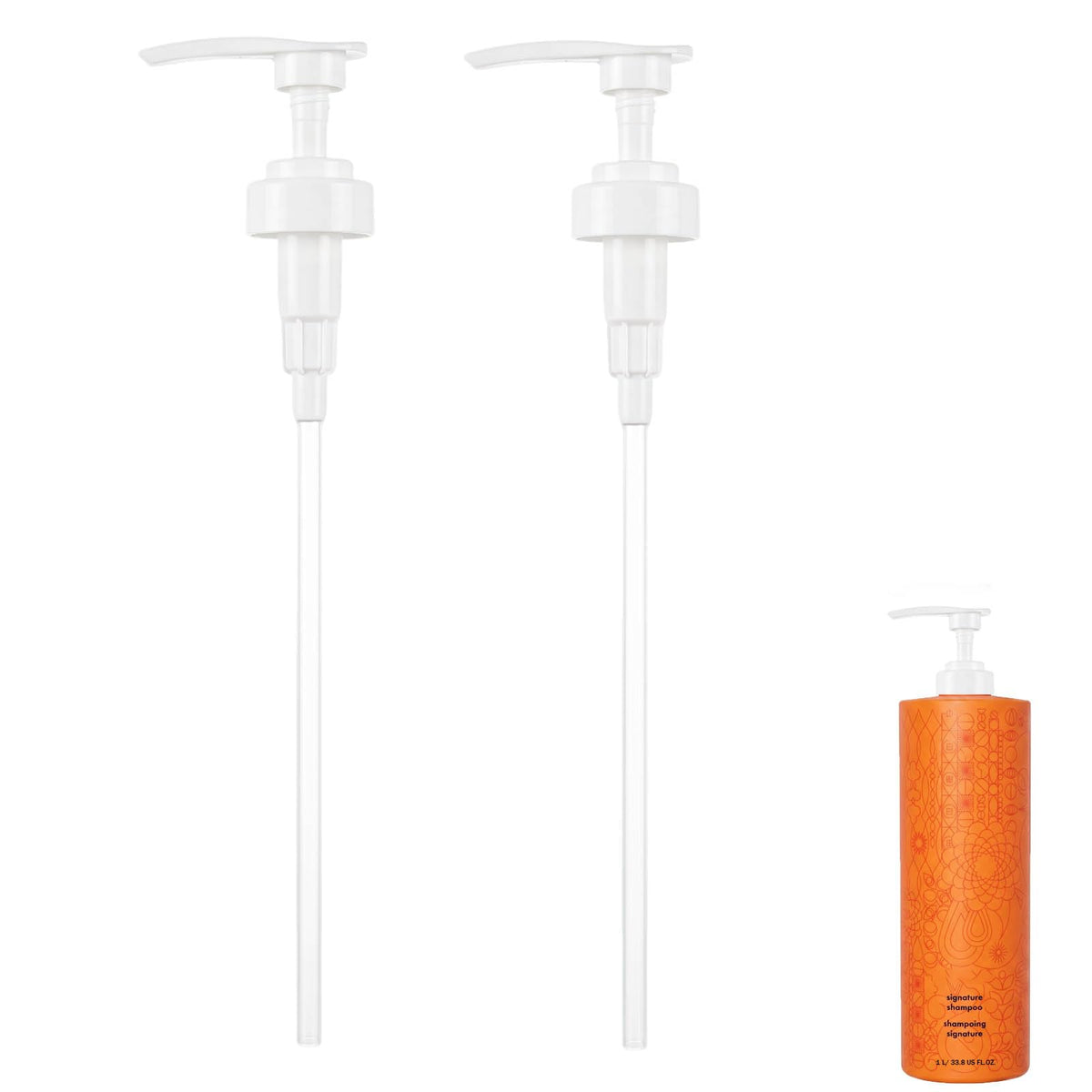 White Smoke Shampoo and Conditioner Pump Compatible with amika 1L/33.8 Fl Oz Bottles, Dispensing Liter Pump for amika Shampoo and Conditioner, White