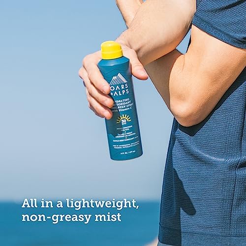 Light Steel Blue Oars + Alps SPF 30 Body Sunscreen Spray, Clear + Lightweight, 1pk, 6oz