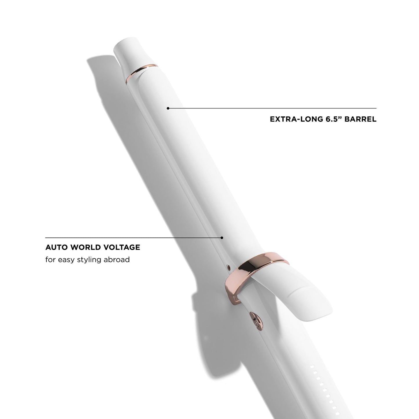 White Smoke T3 SinglePass Curl X Extra-Long Barrel 1", 1.25", 1.5" Curling Iron with 9 Heat Settings and Ceramic Barrel for Fast Styling and Lasting Results on All Hair Types
