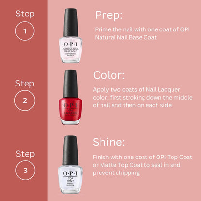 Light Pink Bundle of OPI Nail Lacquer, Mi Casa Es Blue Casa + OPI Nail Lacquer, Red Hot Rio, Buffalo, 0.5 fl oz