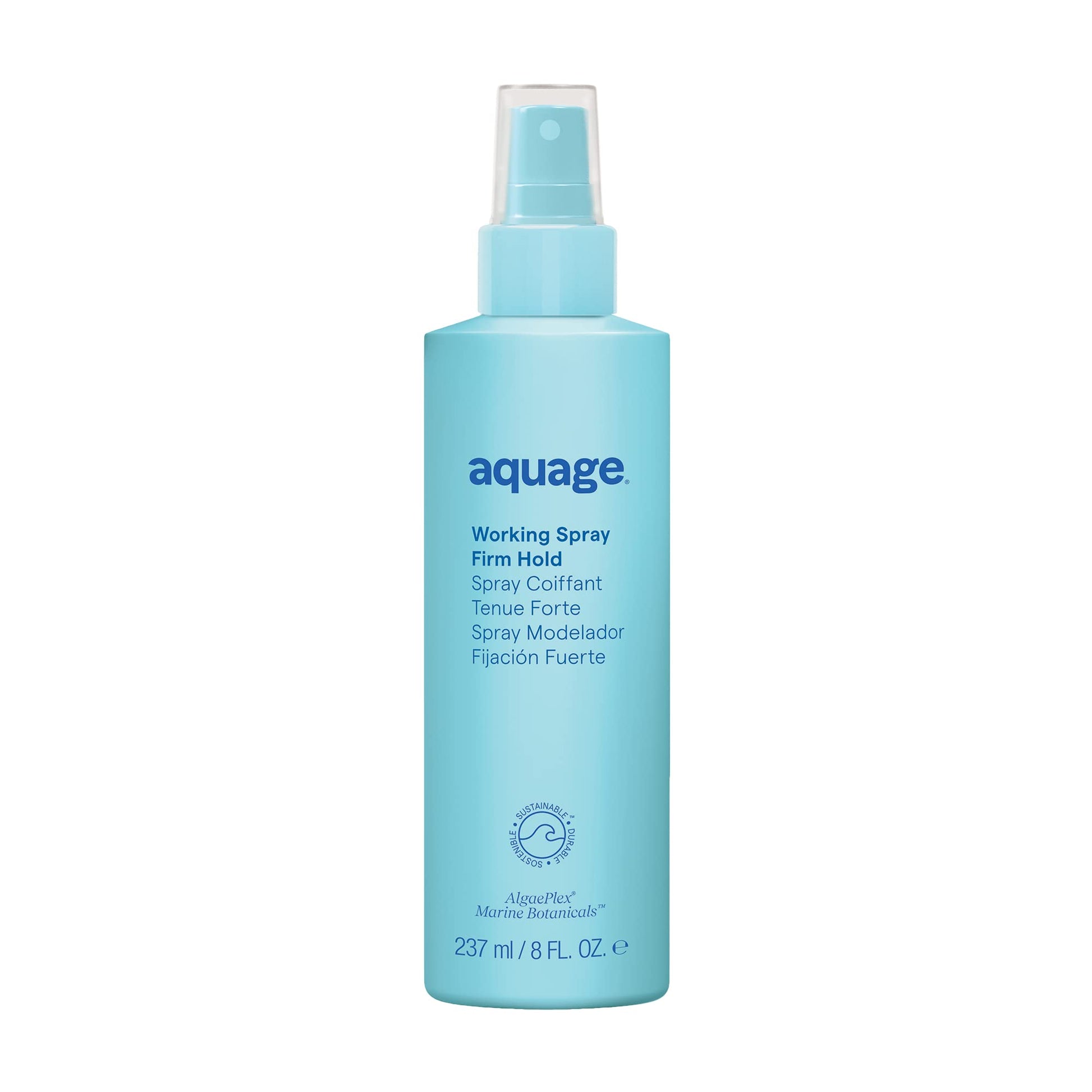 Sky Blue Aquage Working Hair Spray - Firm Hold, Non Aerosol Hairspray for Women - Volumizing Styling Spray for Thermal Protection and Long Lasting Hold (5 oz)