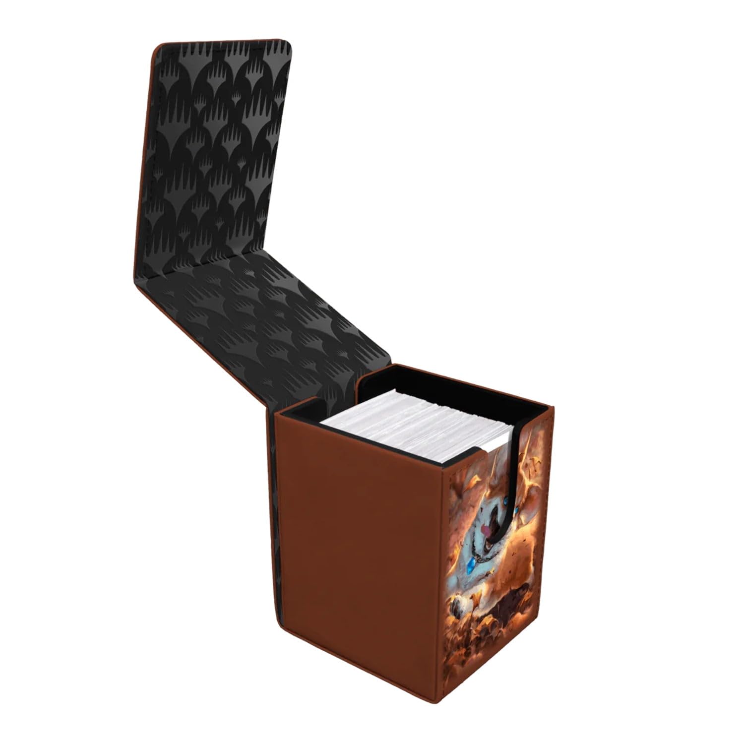 White Smoke Ultra Pro - Mana 8 Alcove Edge Deck Box - Lotus for Magic: The Gathering, Store & Protect up to 100 Standard Size MTG Cards, Great for Commander Deck, Side Loading Deck Box, Premium Leatherette