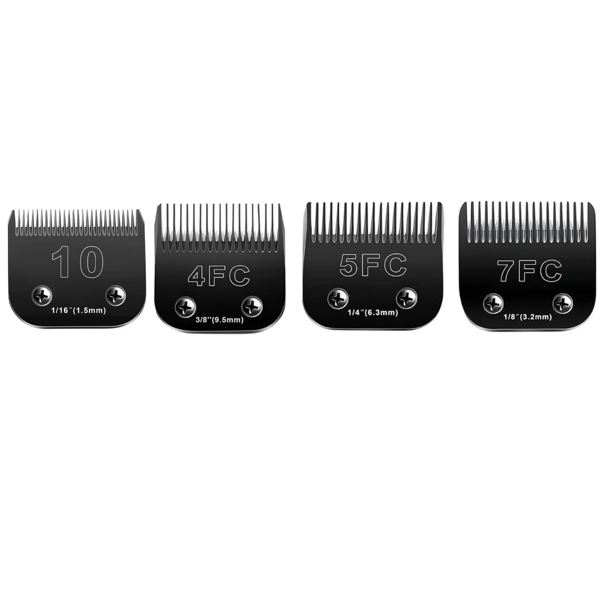 4PCS Dog Grooming Blades Compatible with Andis Dog Clippers Blades,Dog Clipper Blades Compatible with Oster A5,Wahl km10 Dog Clippers,Stainless-Steel Blade Sharp,Size:10+4FC+5FC+7FC