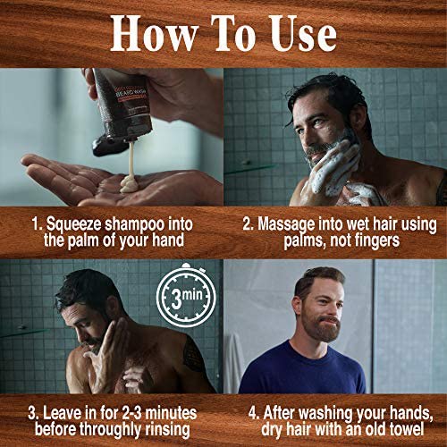 Dark Gray Just for Men Control GX Grey Reducing Beard Wash with Keratin, 4 Fl Oz (Packaging May Vary) - 6 Pack