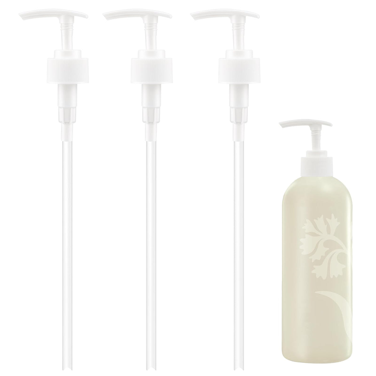White Smoke 3-Pack Pump Dispenser for Aveda 33.8 oz 1 Liter Shampoo Bottle, White