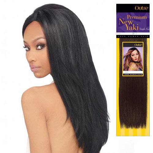 White Smoke 2-PACK DEALS! Human Hair Weave OUTRE Premium Collection New Yaki (10", 1B)