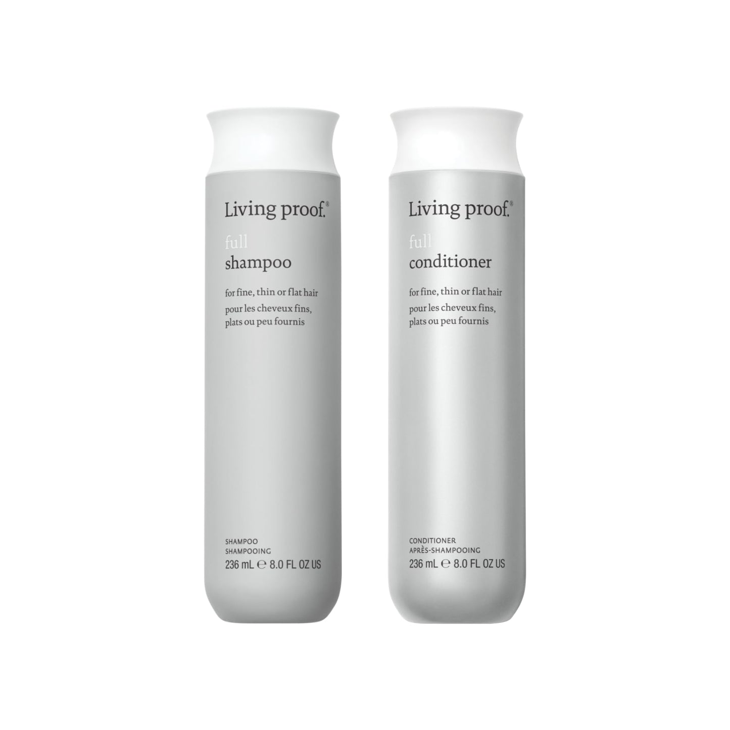 White Smoke Living proof Full Shampoo & Conditioner Duo Volume & Moisturizing Set for Thin Hair, Paraben & Silicone Free, Safe for Color Treated Hair