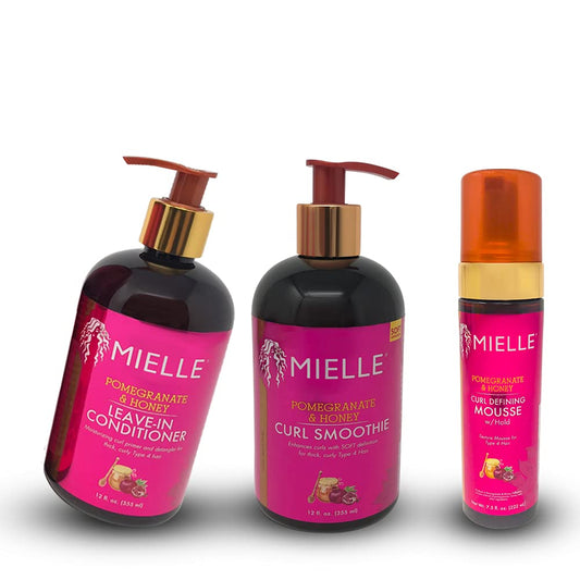 White Smoke Mielle’s Pomegranate and Honey Leave In Conditioner,Curl Smoothie,Curl Mossue Combo,Provides long-lasting Moisture,Specially Formulated for Thick,Curly Hair