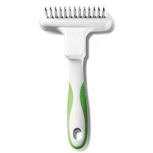 White Smoke Andis 65735 Flexible Single Row Dog Brush - Removes Unwanted Shedding Hair with 360 Rotating or 13 Long Teeth - Promotes Healthy Skin & Glowing Coat - Ideal for Small to Medium Dogs - White