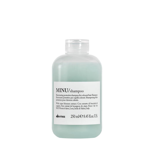 Lavender Davines MINU Shampoo, Hydrating Color-Protecting Gentle Cleansing Action for Colored Hair - Preserves Cosmetic Color Vibrancy, Keeping it Bright, Shiny, and Soft with Salina Caper, 8.45 Fl Oz