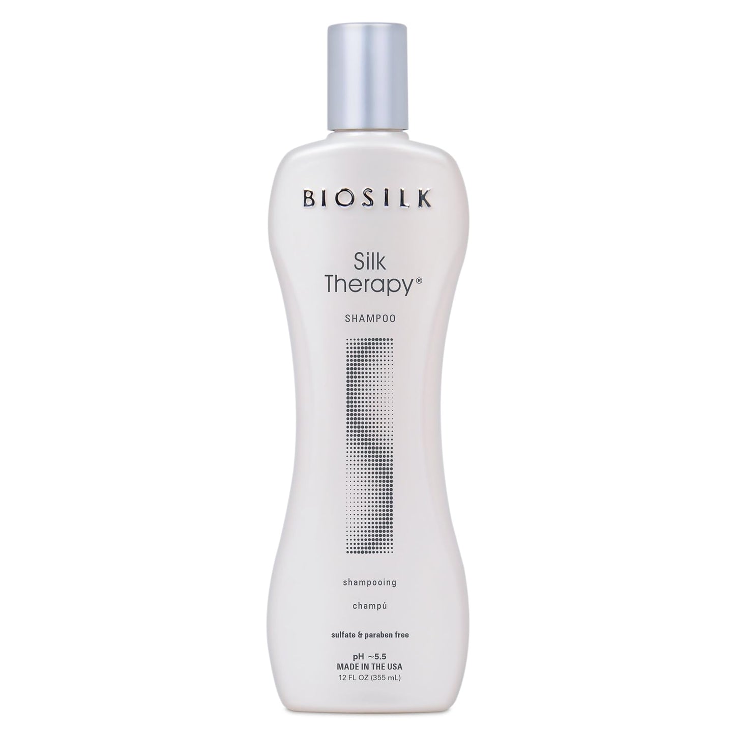 Light Gray BioSilk Silk Therapy Shampoo, Gentle Hair Cleanser Delivers Healthy & Shiny Hair, Great For All Hair Types, Sulfate, Paraben, & Cruelty-Free, 12 Oz
