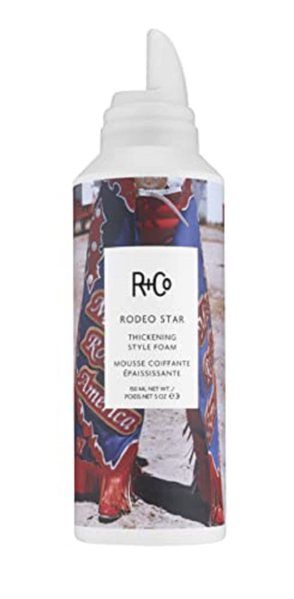 White Smoke R+Co RODEO STAR Thickening Style Foam, 5 oz/146 mL, Dark Waves Scent