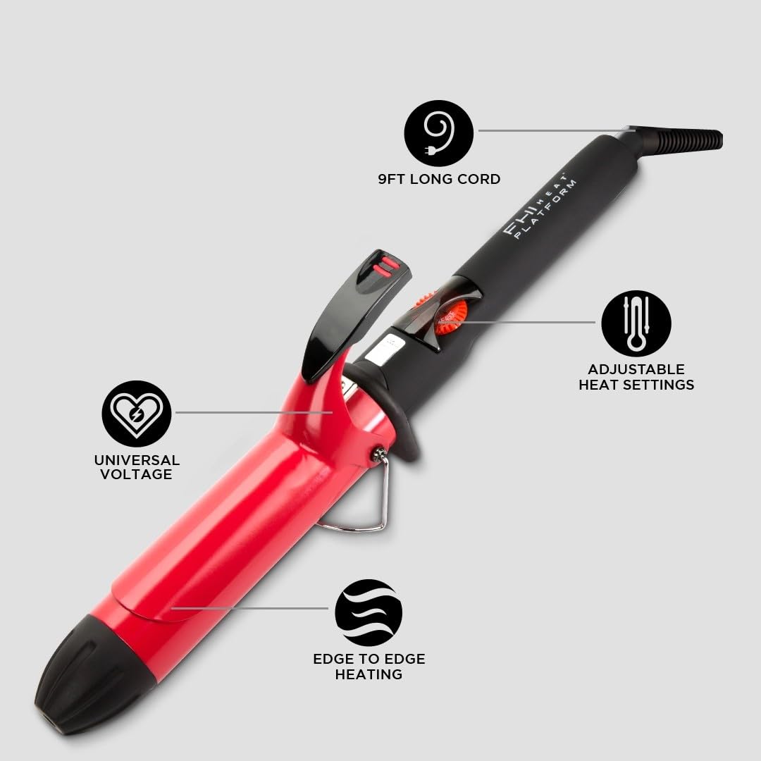 Lavender FHI Heat Platform Bounce Pro Curling Iron Tourmaline Ceramic 1 & 1/2"