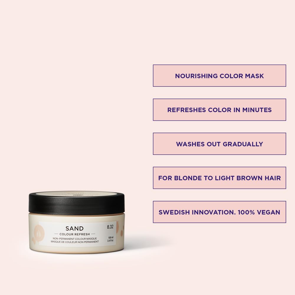 Misty Rose Maria Nila Colour Refresh, Sand 3.4 Fl Oz, Sand Hair Mask, Semi-Permanent Pigments, 100% Vegan & Sulfate/Paraben free