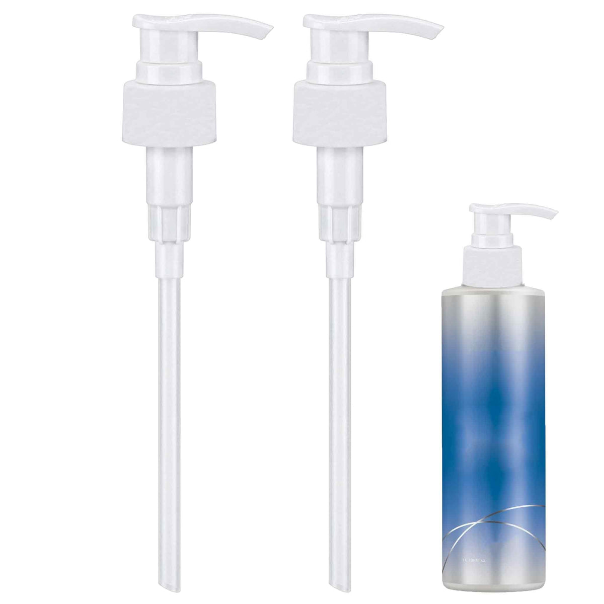 White Smoke 2 Pack Pump for Joico Shampoo and Conditioner 1 L / 33.8 Fl Oz Bottle, Liter Pump for Joico Shampoo Purple Clear Twist Lock Dispenser Pumps