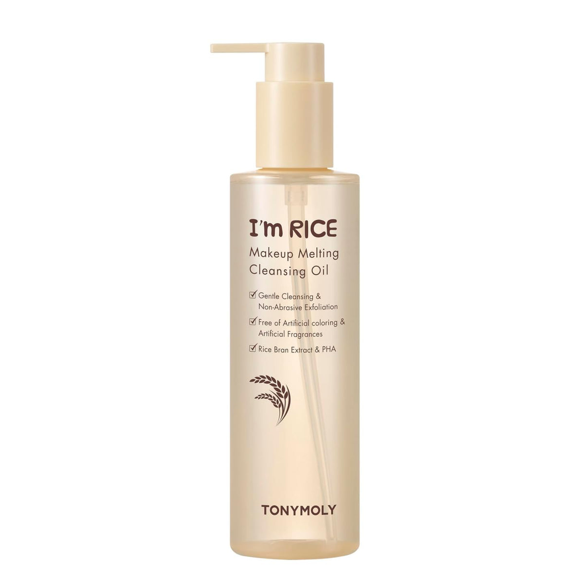 White Smoke TONYMOLY I'm Rice Oil Cleanser - Korean PHA Makeup Remover, Non-Comedogenic